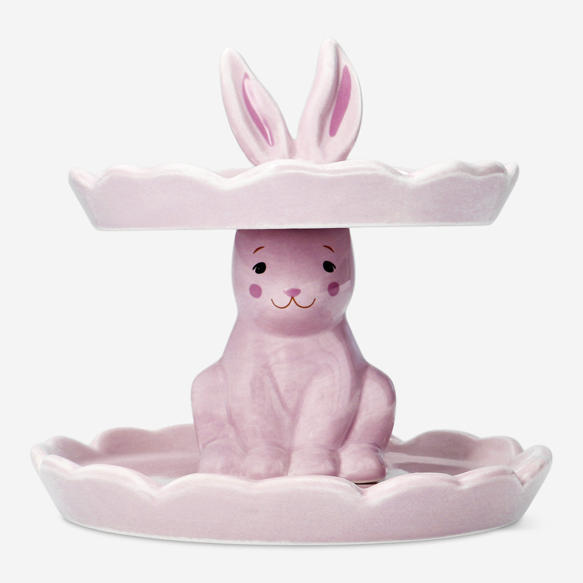 PLATE SERVING 2 TIER BUNNY 16X14CM
