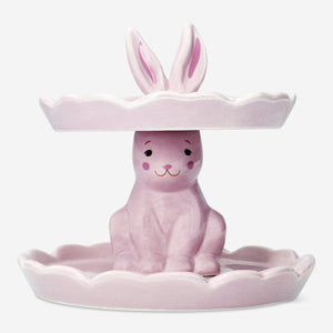 PLATE SERVING 2 TIER BUNNY 16X14CM