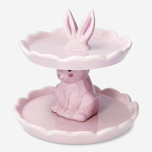 PLATE SERVING 2 TIER BUNNY 16X14CM