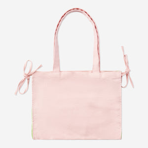 Fiyonk Detaylı Toz Pembe Shopper Çanta