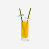 REUSEABLE STRAWS PP WITH CHERRY BLOSSOM CLIPS 4 PCS