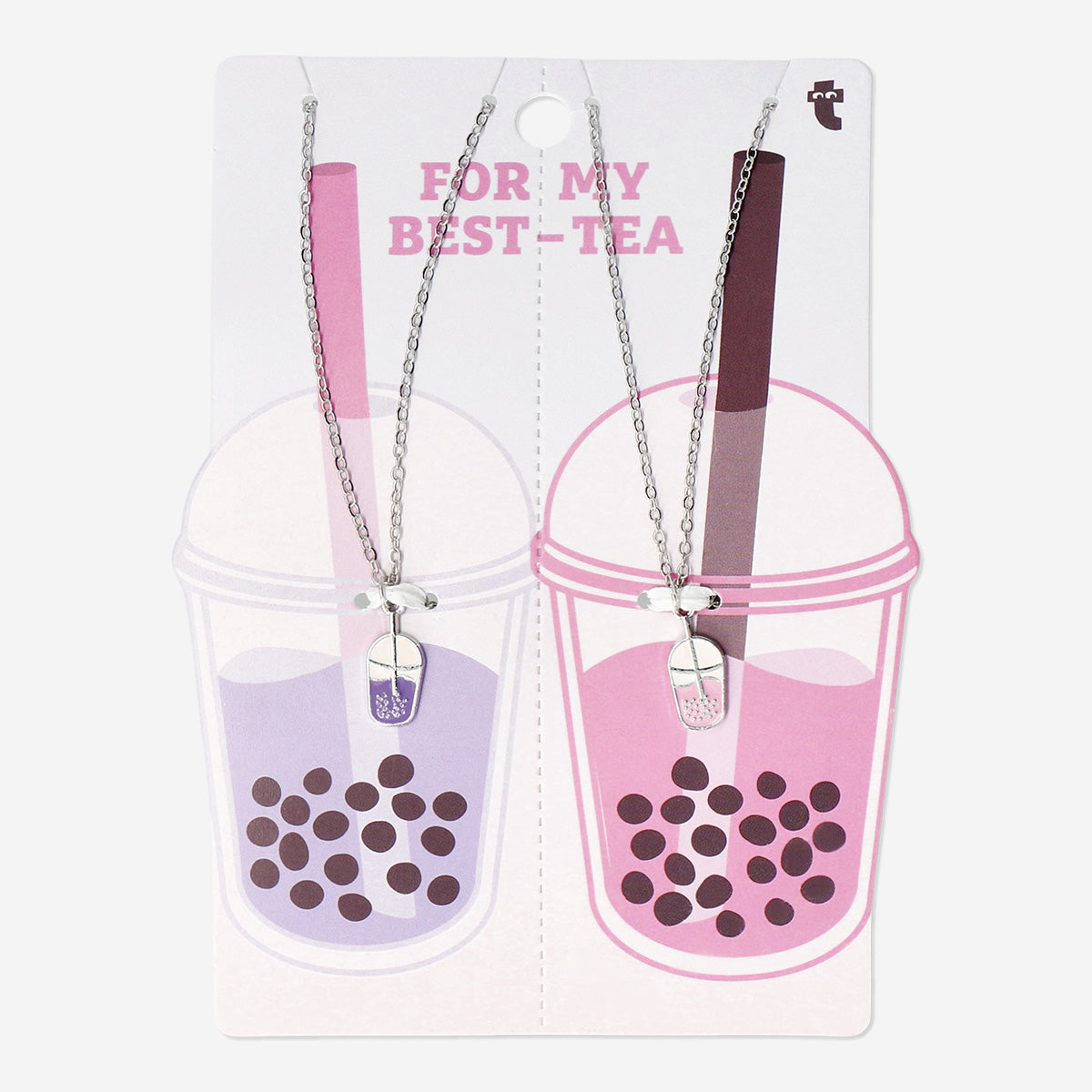 2'li Bubble Tea Detaylı Arkadaşlık Kolyesi Seti