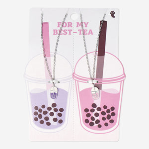 2'li Bubble Tea Detaylı Arkadaşlık Kolyesi Seti