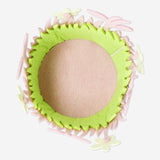 BASKET FELT PINK W WHITE FLOWERS MEDIUM