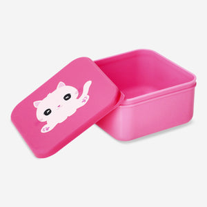 Pembe Kedi Desenli Küçük Atıştırmalık Kutusu