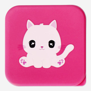 Pembe Kedi Desenli Küçük Atıştırmalık Kutusu