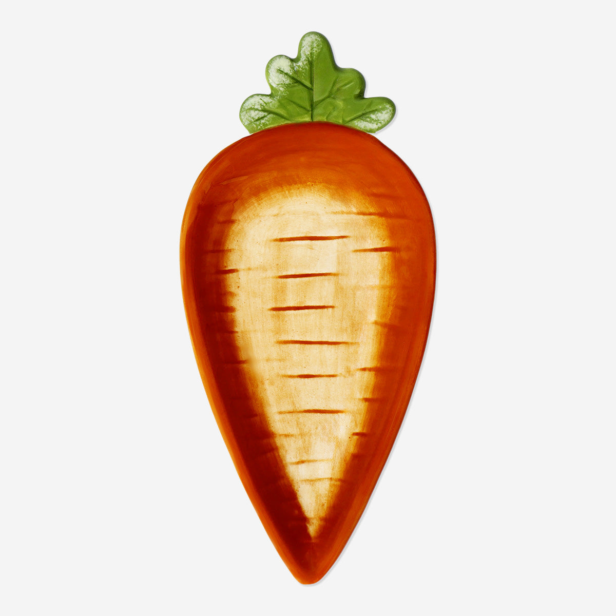 TRAY SERVING SHAPE AS CARROT ORANGE/GREEN MEDIUM SIZE