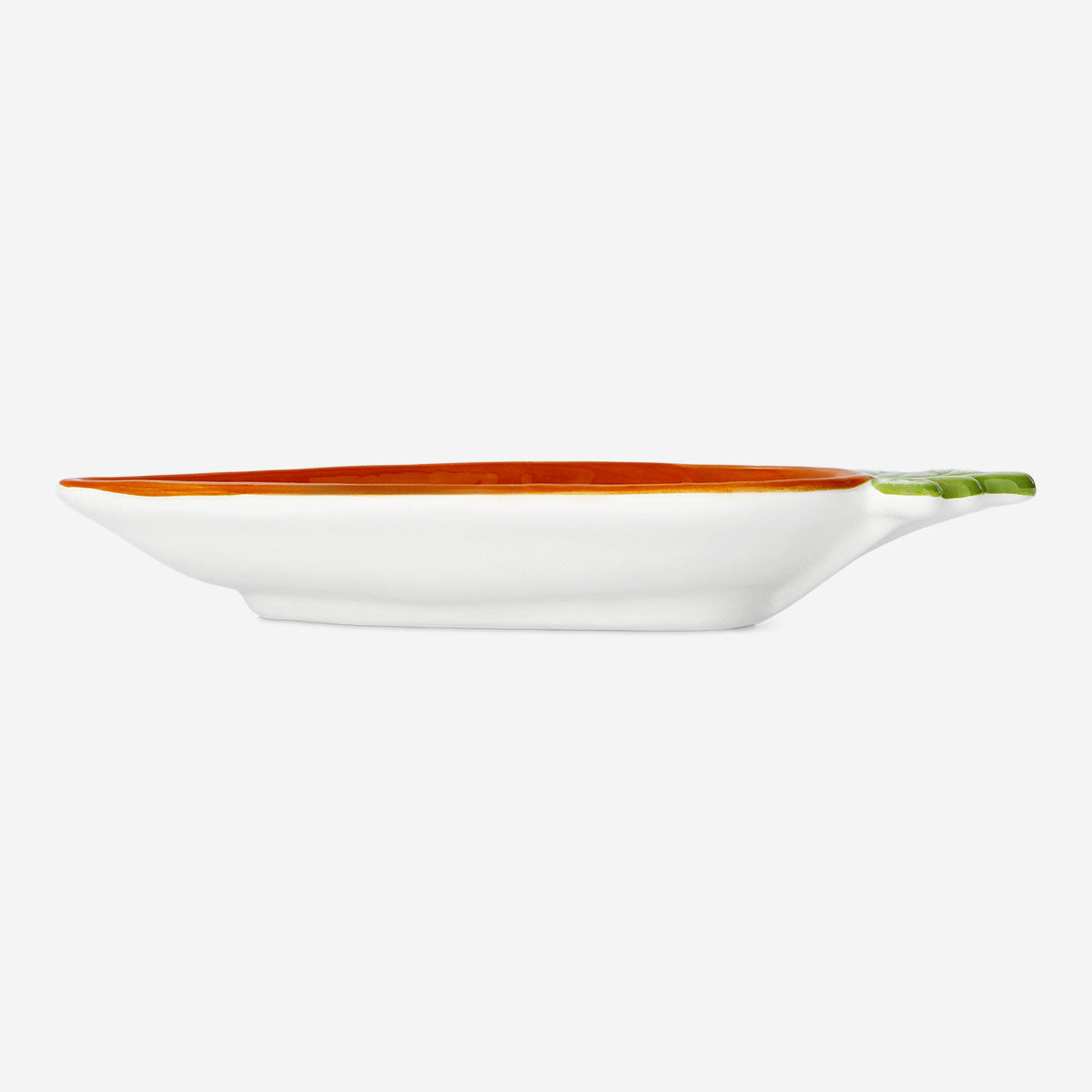 TRAY SERVING SHAPE AS CARROT ORANGE/GREEN MEDIUM SIZE