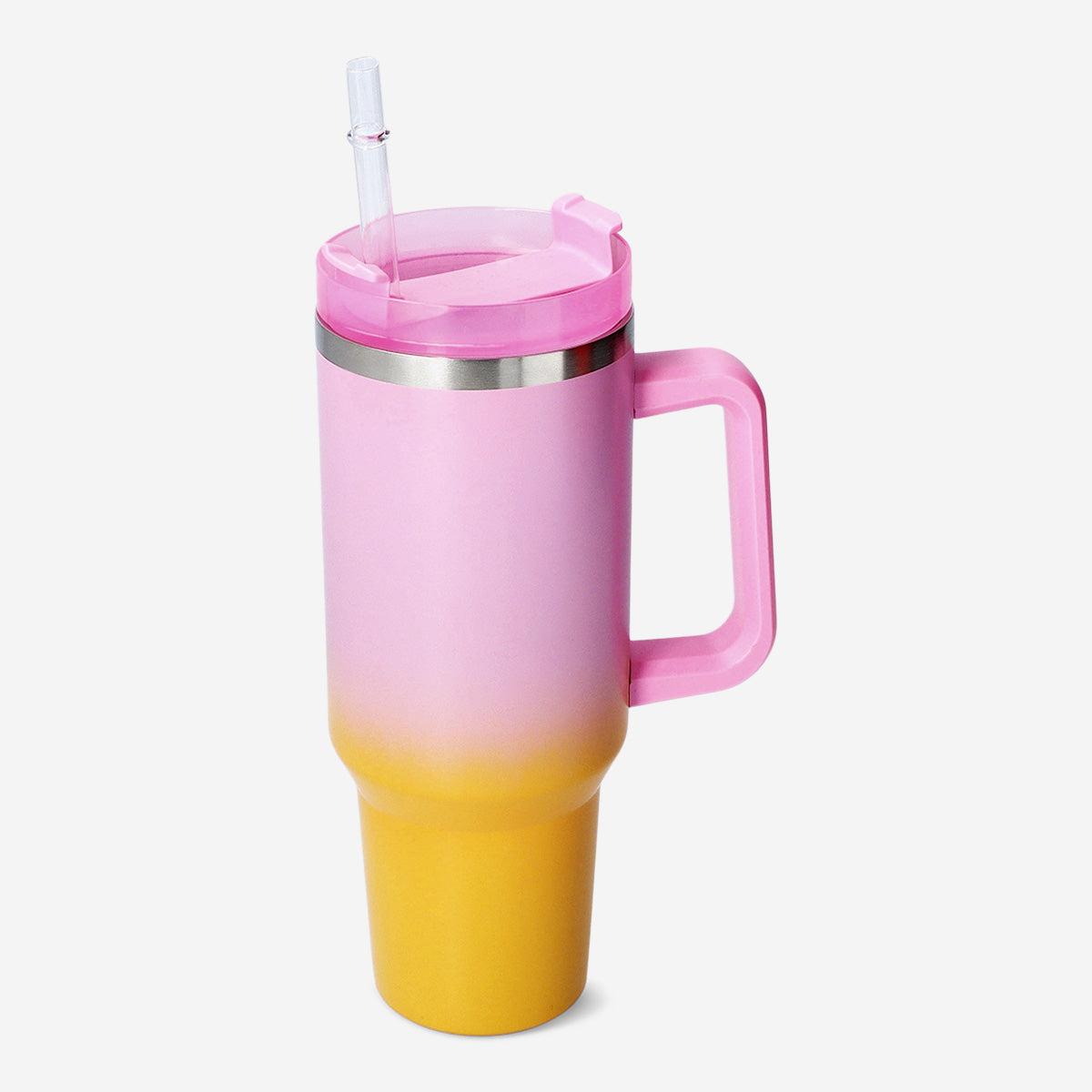 Pembe Pipetli Paslanmaz Çelik Matara 1,2 L