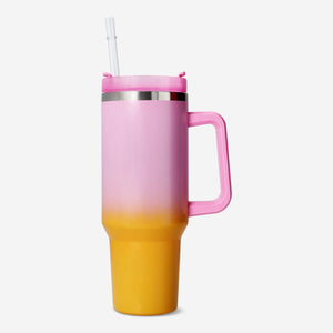 Pembe Pipetli Paslanmaz Çelik Matara 1,2 L