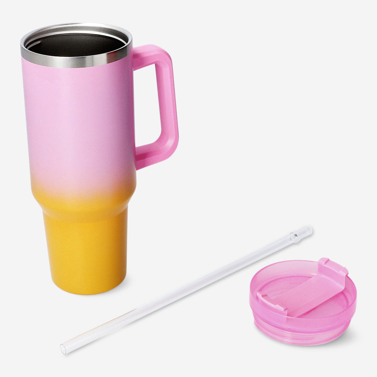 Pembe Pipetli Paslanmaz Çelik Matara 1,2 L