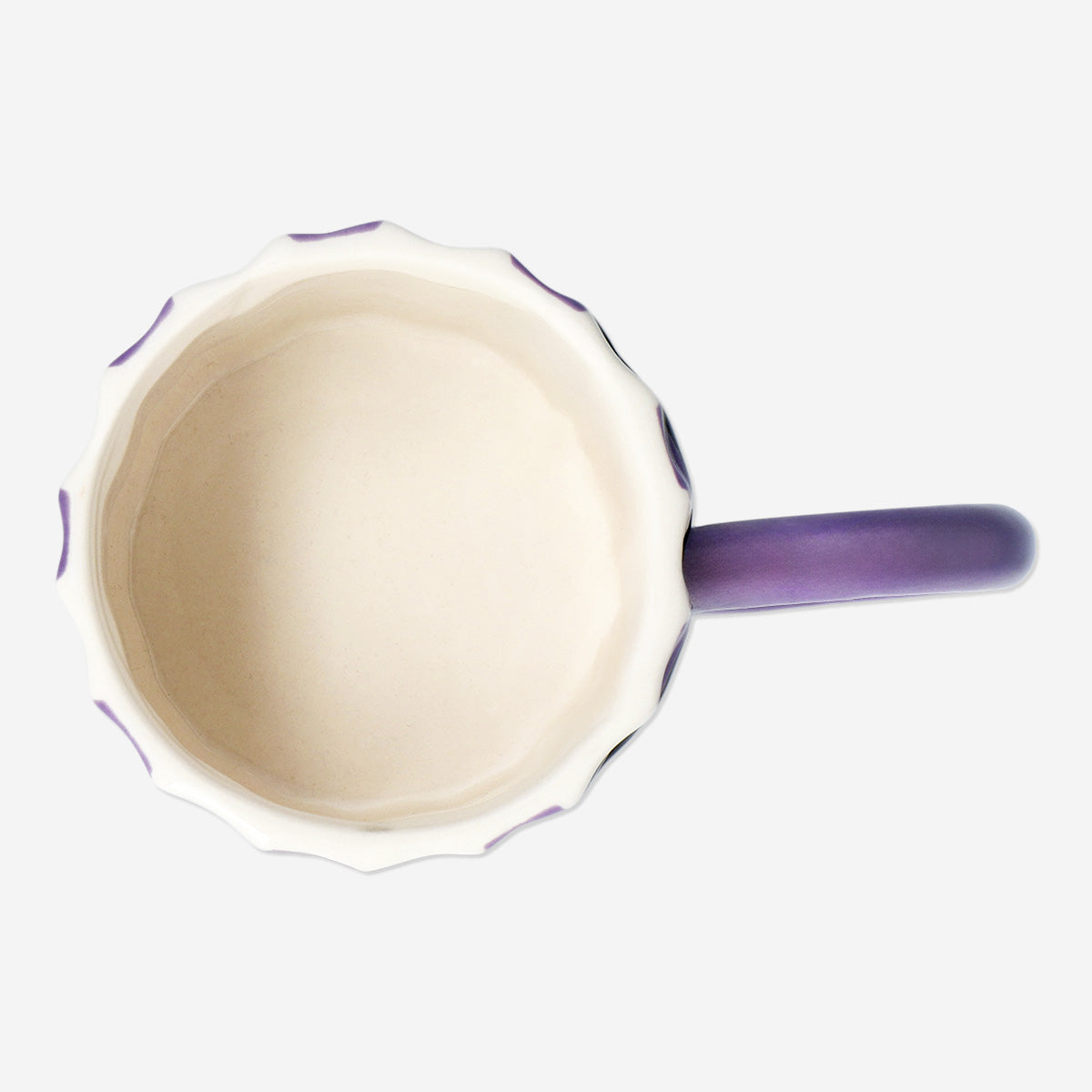 MUG WITH HANDLE W EMBOSSED MOUSTACHE ON HANDLE AND STRIPES