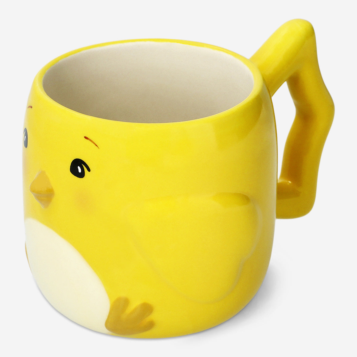 MUG W HANDLE CHICKEN SHAPE YELLOW
