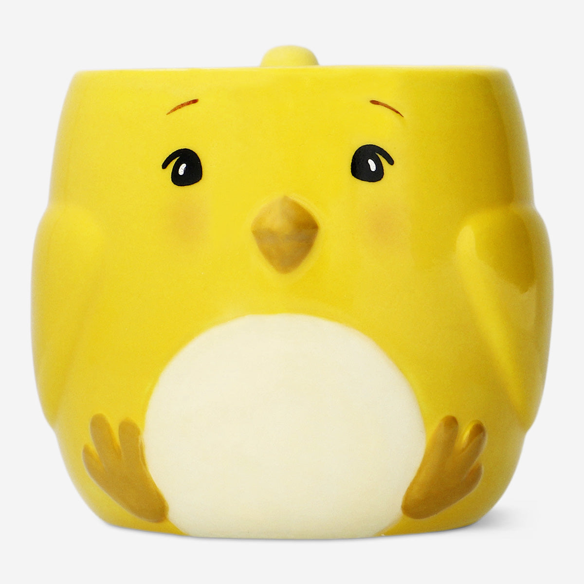 MUG W HANDLE CHICKEN SHAPE YELLOW