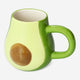 MUG WITH HANDLE AVOCADO SHAPE GREEN