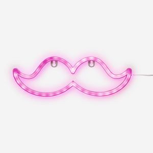 Bıyık Şeklinde Pembe Neon Lamba