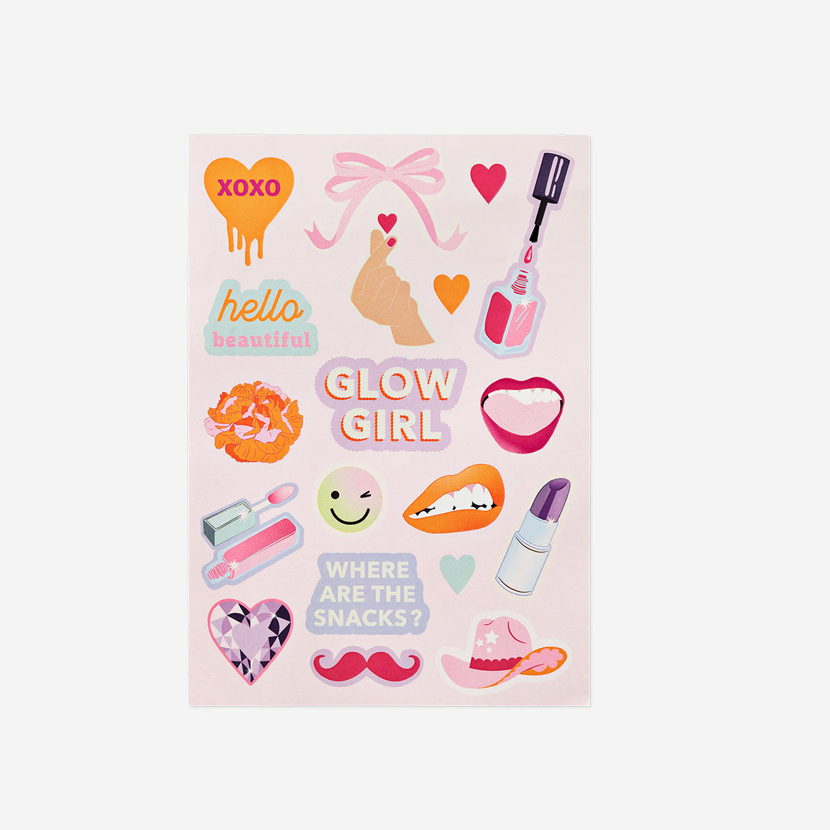 Sticker Detaylı Pembe Mini Kozmetik Buzdolabı
