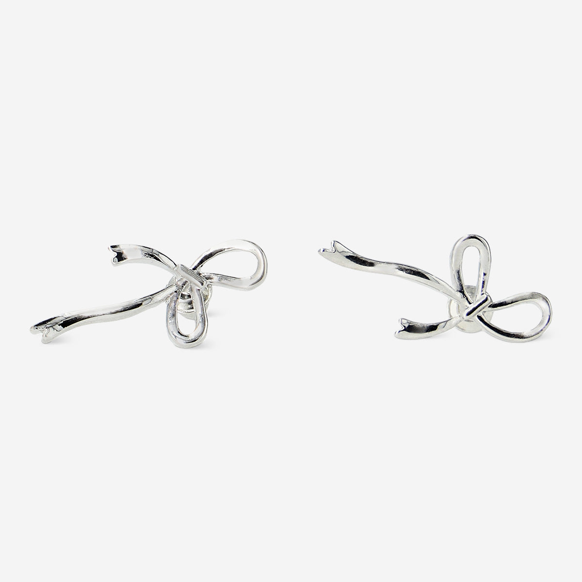EARRINGS SILVER BOWS 2PC