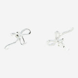 EARRINGS SILVER BOWS 2PC
