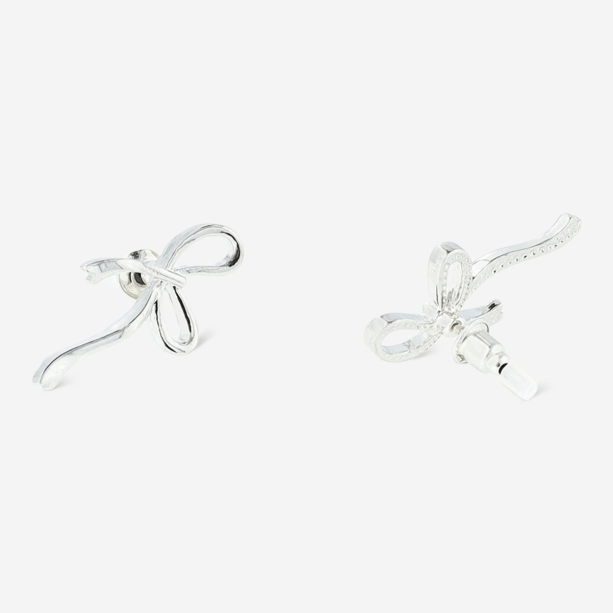 EARRINGS SILVER BOWS 2PC