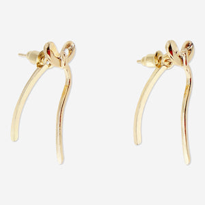 EARRINGS BOW OVERSIZE THROUGH-EAR 2PC