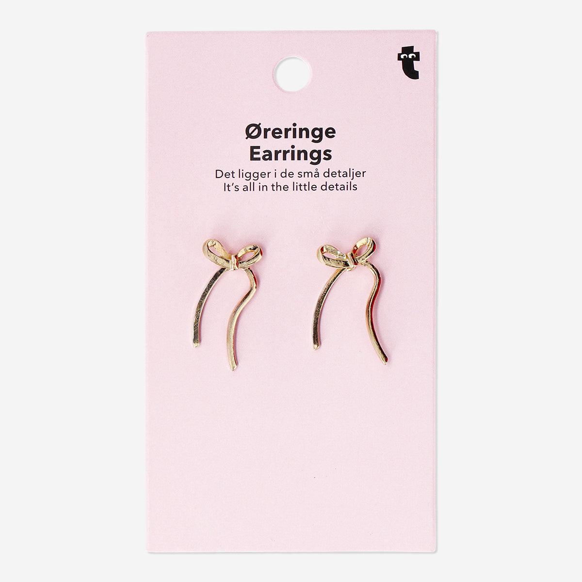 EARRINGS BOW OVERSIZE THROUGH-EAR 2PC