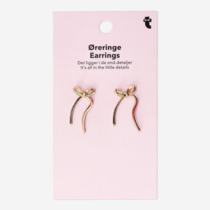 EARRINGS BOW OVERSIZE THROUGH-EAR 2PC