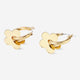 EARRINGS HOOPS FLOWER GOLD 2PC