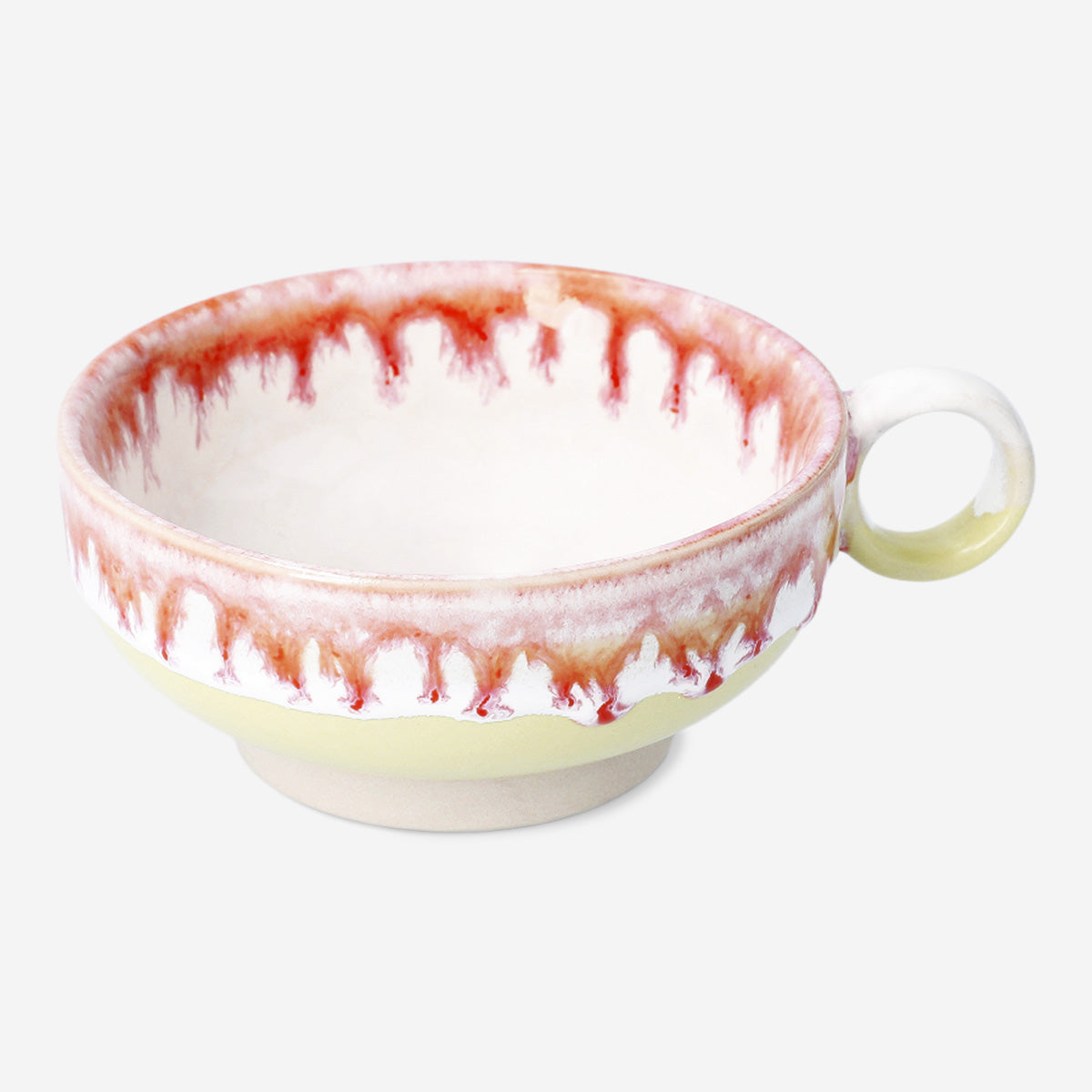 MUG W HANDLE CERAMIC RUNNING GLAZE