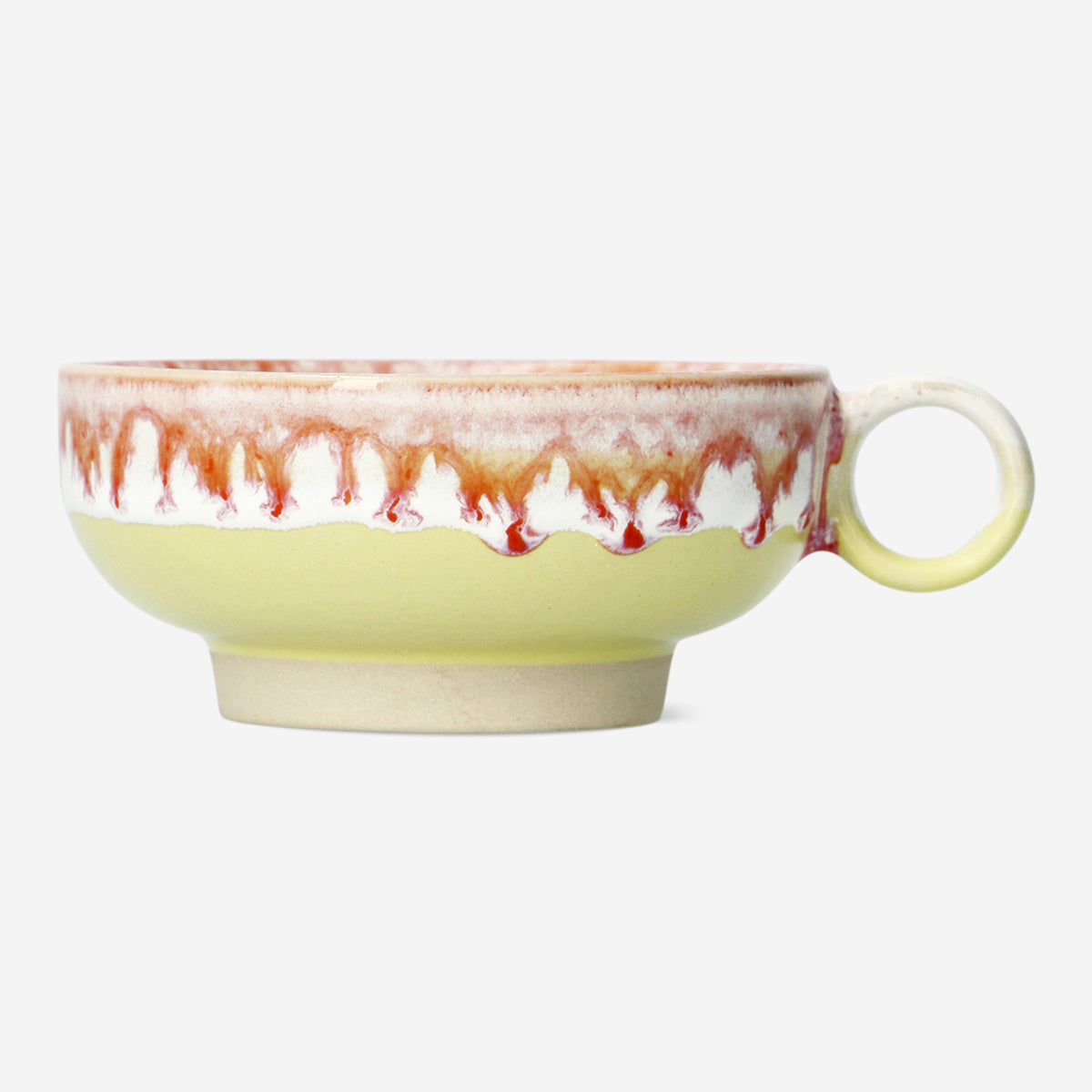 MUG W HANDLE CERAMIC RUNNING GLAZE