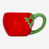 MUG W HANDLE STRAWBERRY SHAPE RED AND GREEN