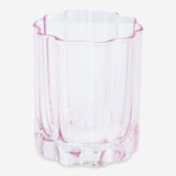 DRINKING GLASS IN SPRAYED GLASS FLOWER SHAPE PINK