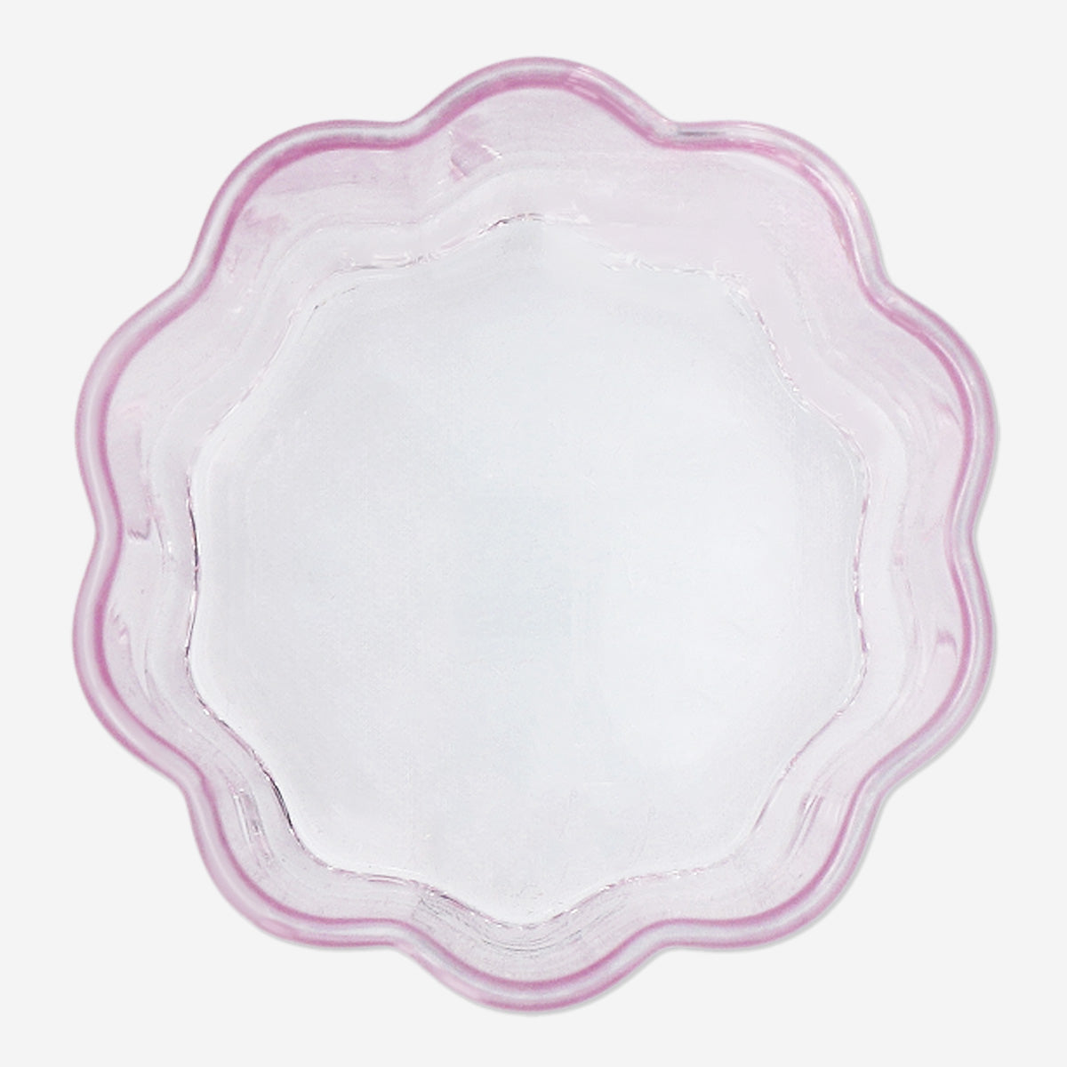 DRINKING GLASS IN SPRAYED GLASS FLOWER SHAPE PINK