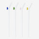 STRAWS 2PCS SET GLASS W BUTTERFLY DESIGN EMBOSSED