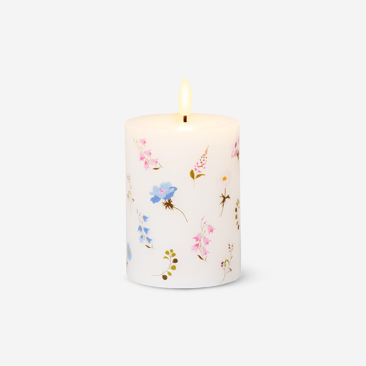 Çiçek Desenli LED Mum 10 cm