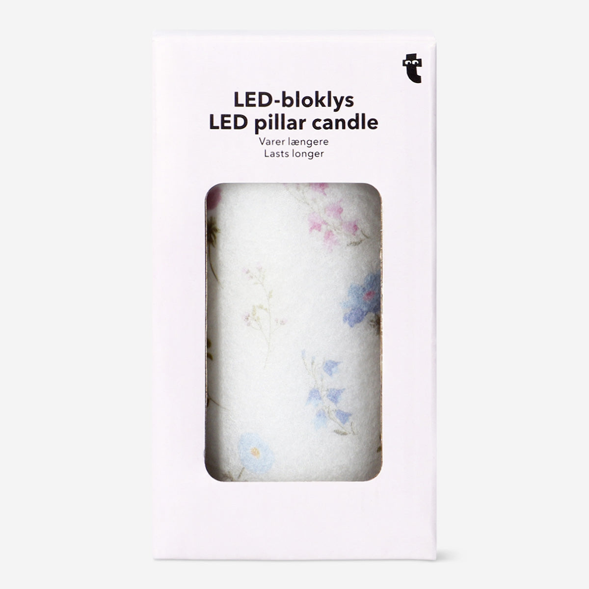 Çiçek Desenli LED Mum 10 cm