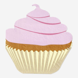 16'lı Pembe Cupcake Şeklinde Kağıt Peçete