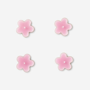 4'lü Pembe Çiçek Şeklinde Mum Seti