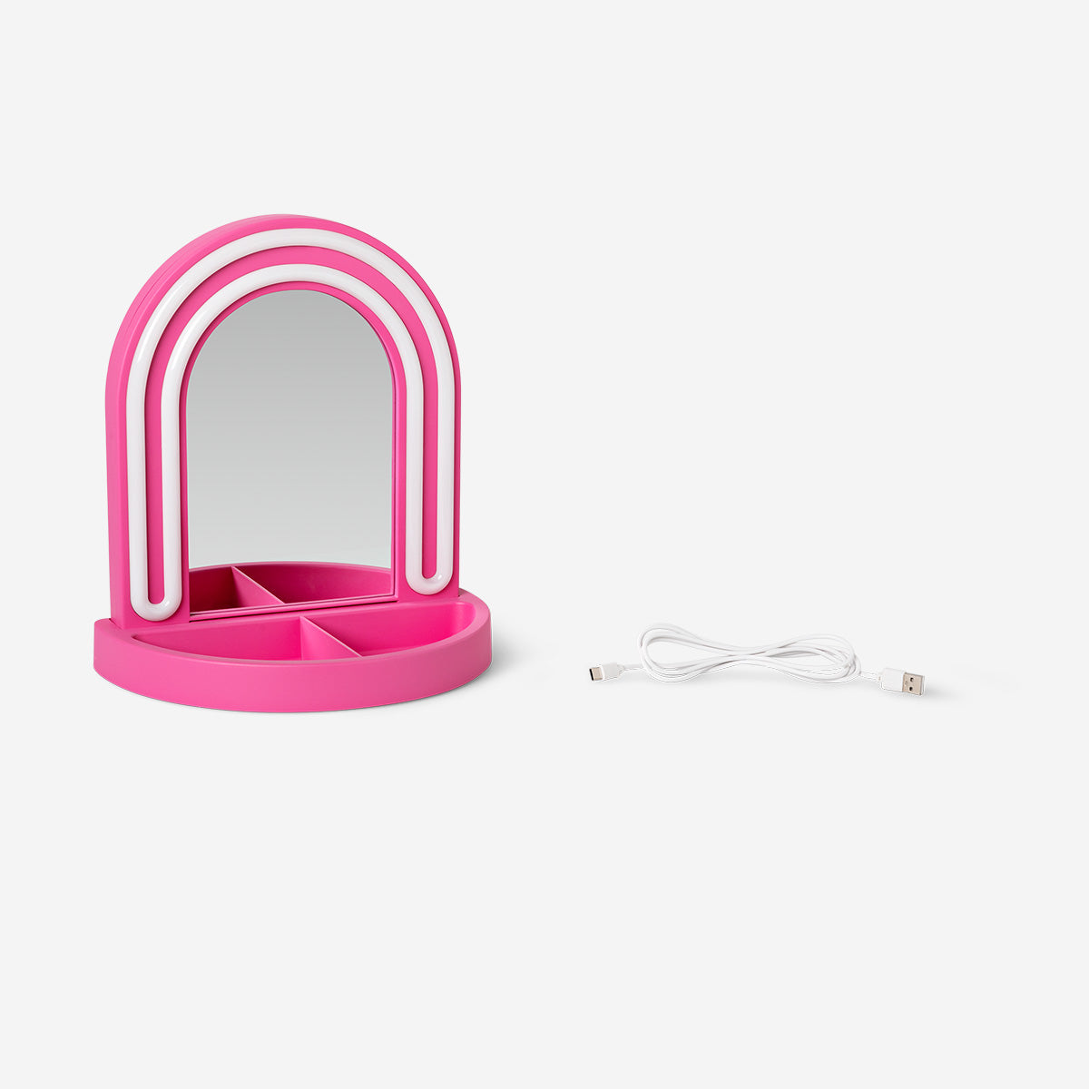 Pembe LED Işıklı Masa Aynası
