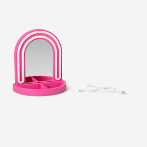 Pembe LED Işıklı Masa Aynası