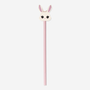 Pembe Ahşap Tavşan Detaylı Kurşun Kalem