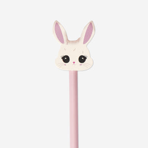 Pembe Ahşap Tavşan Detaylı Kurşun Kalem