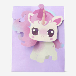 Pembe Unicorn Şeklinde Hediye Poşeti