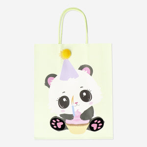 Panda Desenli "Happy Birthday" Kağıt Hediye Poşeti