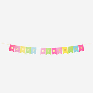 Çok Renkli "Happy Birthday" Dekoratif Duvar Süsü