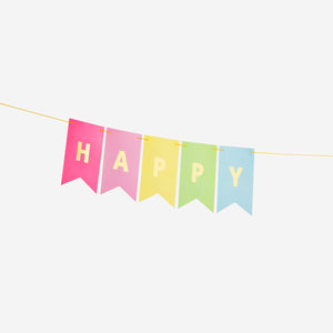 Çok Renkli "Happy Birthday" Dekoratif Duvar Süsü