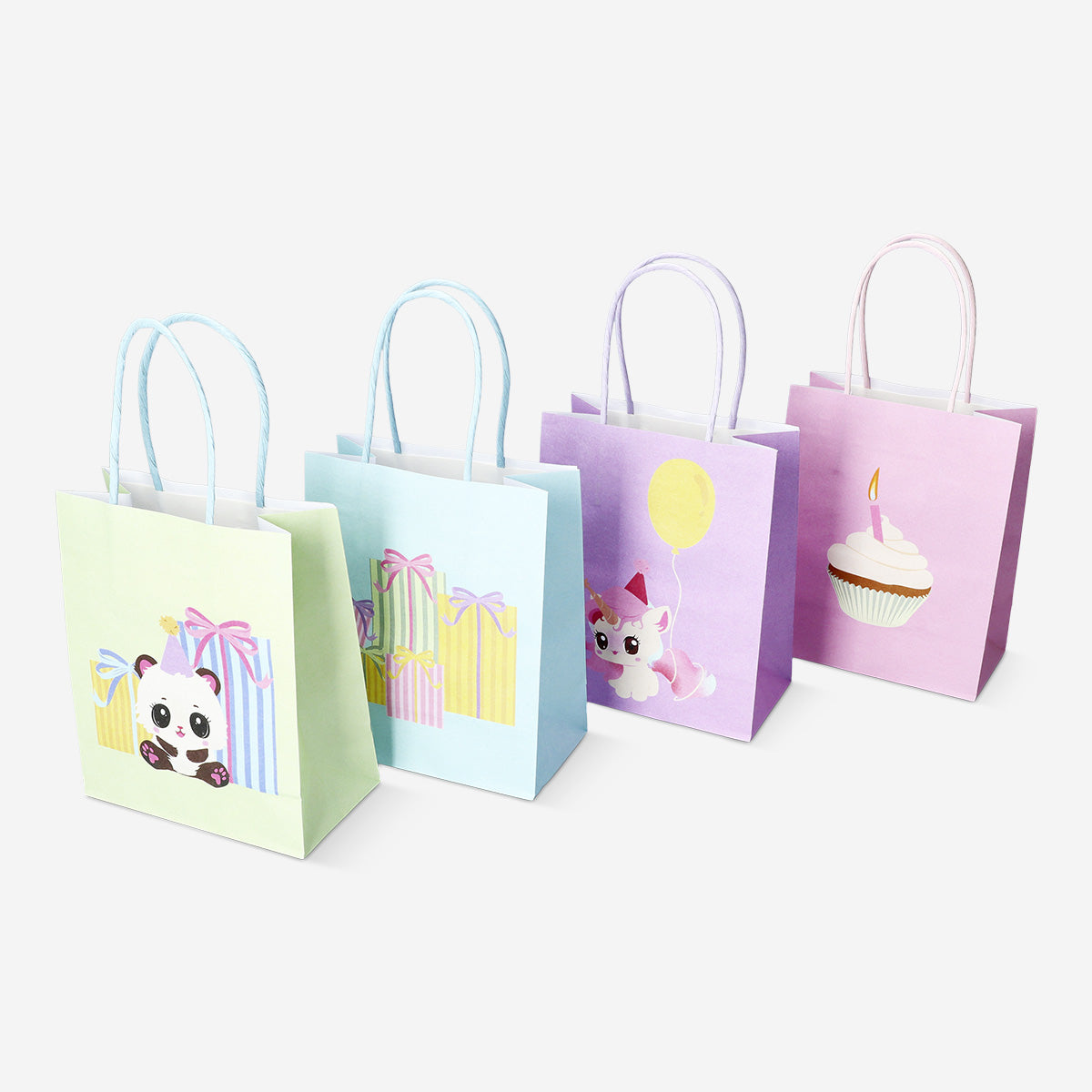 GIFT BAG ANIMAL PRINTS SET OF 4 15X18CM
