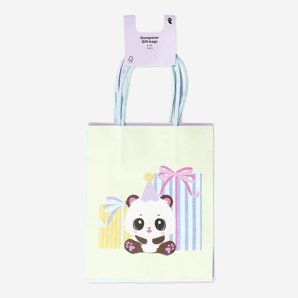GIFT BAG ANIMAL PRINTS SET OF 4 15X18CM