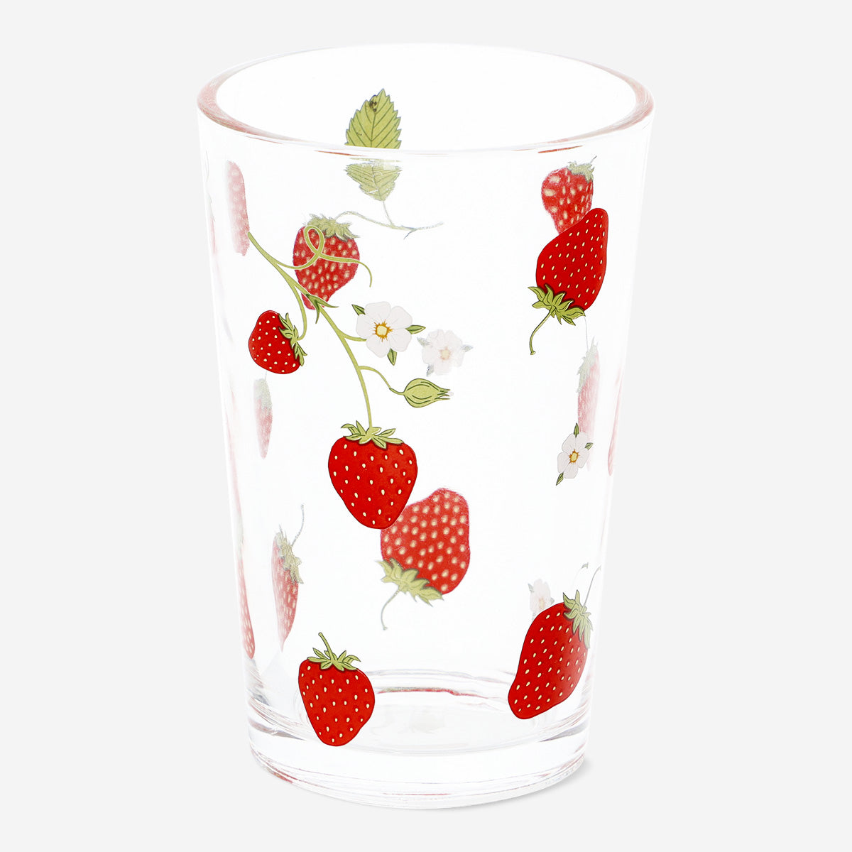 Çilek Desenli Cam Bardak 220 ml