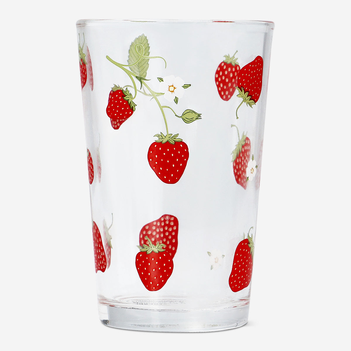 Çilek Desenli Cam Bardak 220 ml